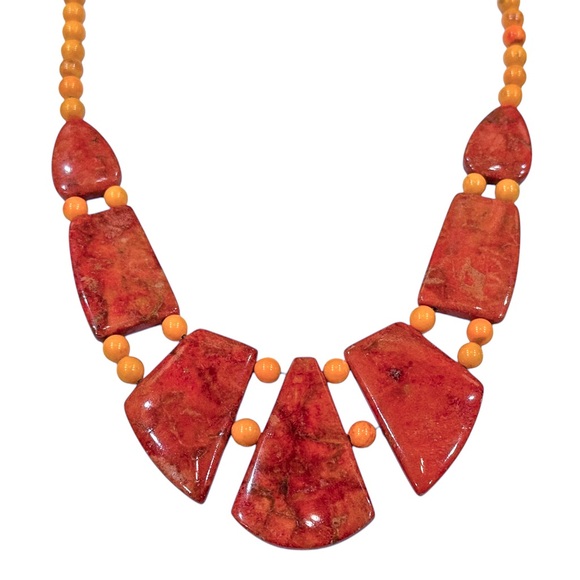 Jay King Orange Coral Sterling Silver 18" Sterling Silver 925 necklace - Picture 6 of 13